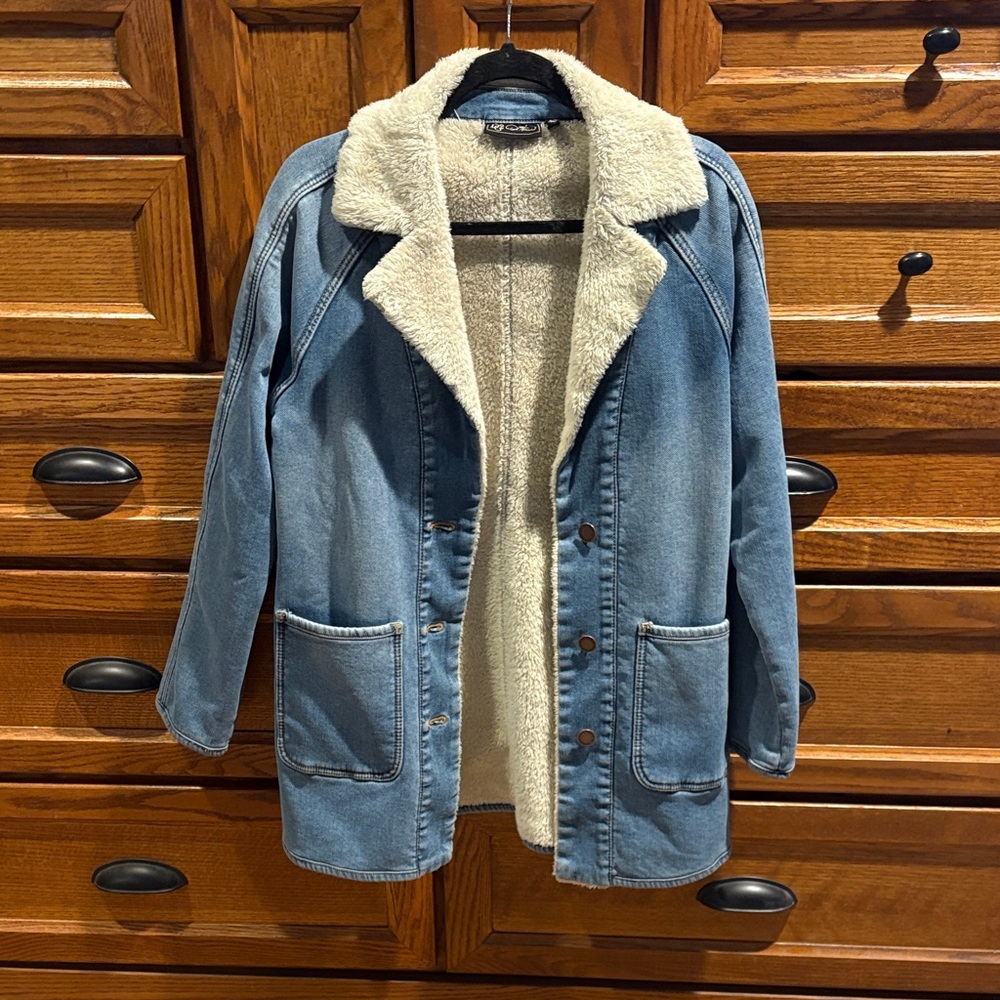 Diane Gilman DG2 Blue Denim Jacket with Cream Lining XS